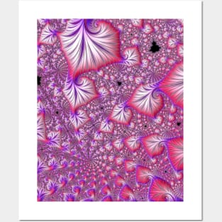 Trippy Funky Colorful Vivid Pink and Purple Spiral Fractal Posters and Art